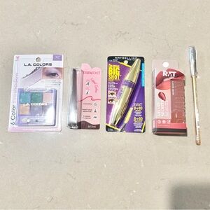 5 Pc Makeup Bundle Maybelline Mascara LA Colors Eyeshadow Lipstick New
